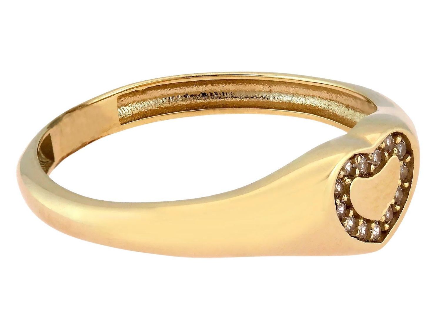 Romantyczny złoty pierścionek damski z motywem serca wysadzany cyrkoniami. Kolekcja Amore – idealny na prezent, Walentynki i wyjątkowe okazje.1.jpg